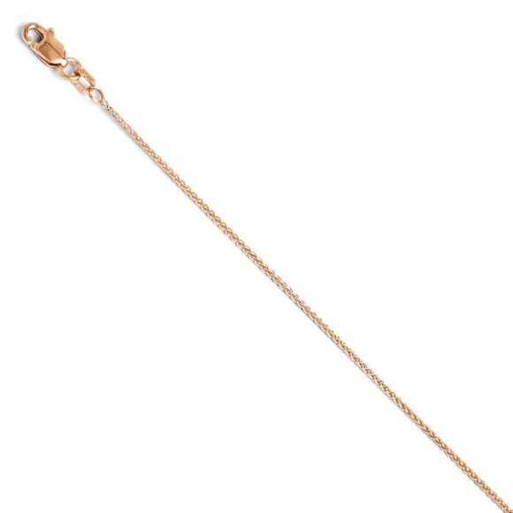 14k Rose Gold 1mm Solid Spiga Chain Anklet, 9 Inch - Picture 1 of 6